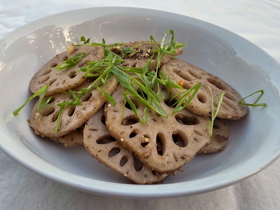 Marinated Lotus Roots in Garlic Sauce at J.C. Hwang’s Albany